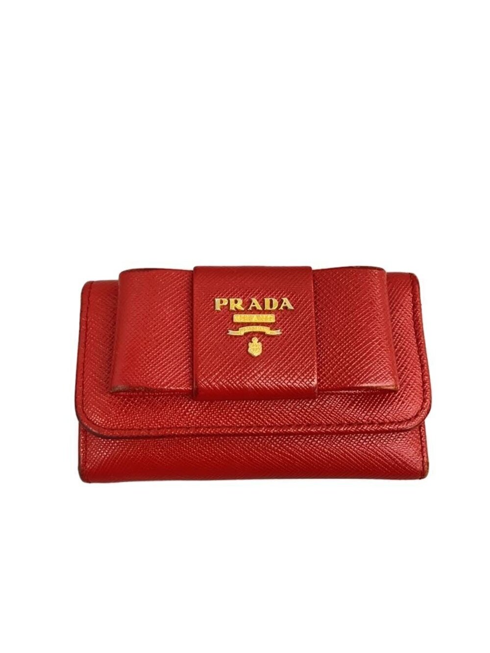 Prada Key Case Wallet Leather RED